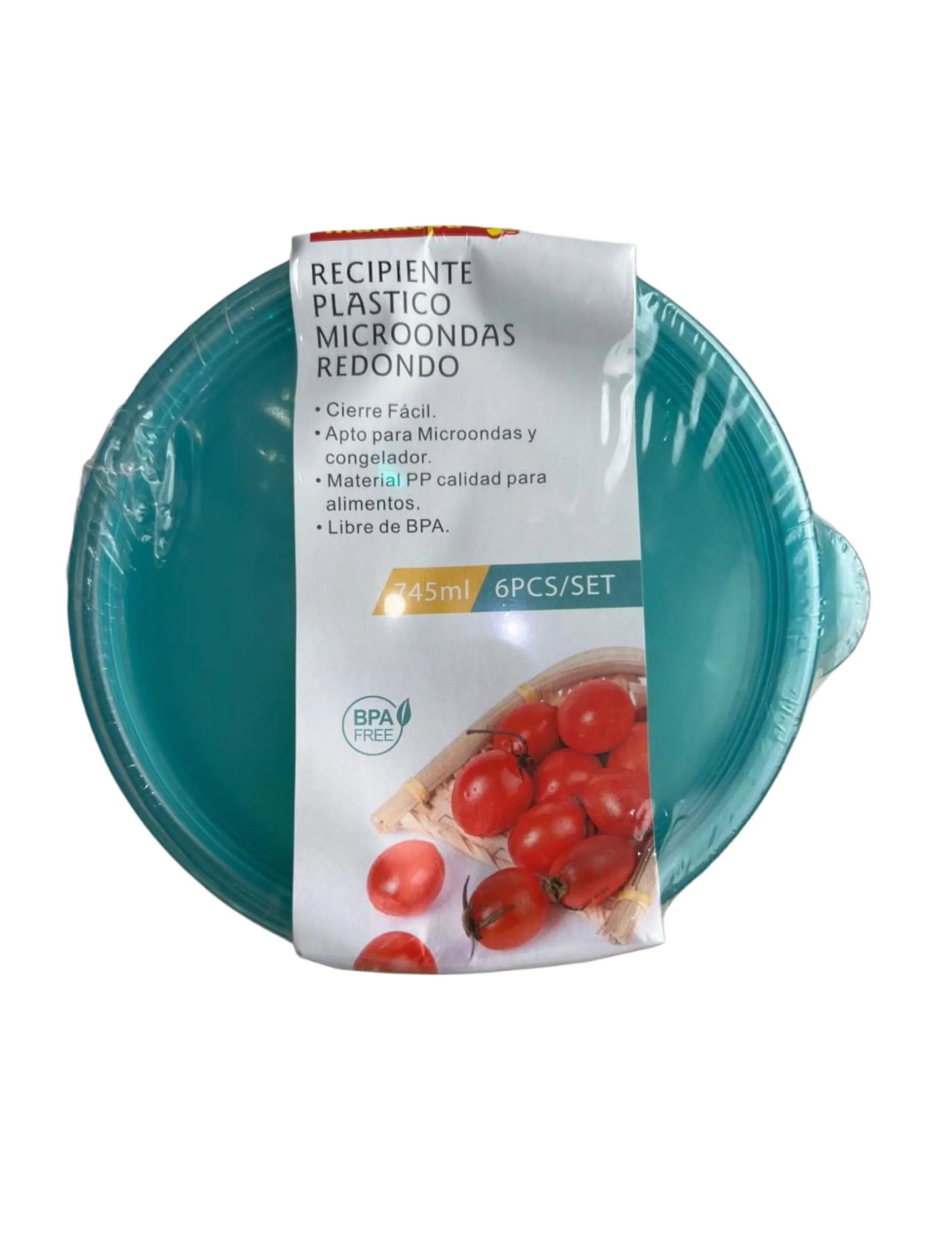 Recipiente Plástico 745 ml 6 Piezas Microondas Redondo - Imagen 2